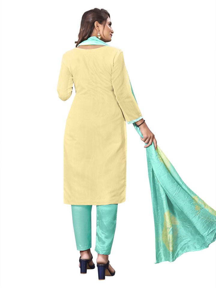 Casual Wear Modal Silk Suit | Embroidered and Printed Kameez with Dupatta