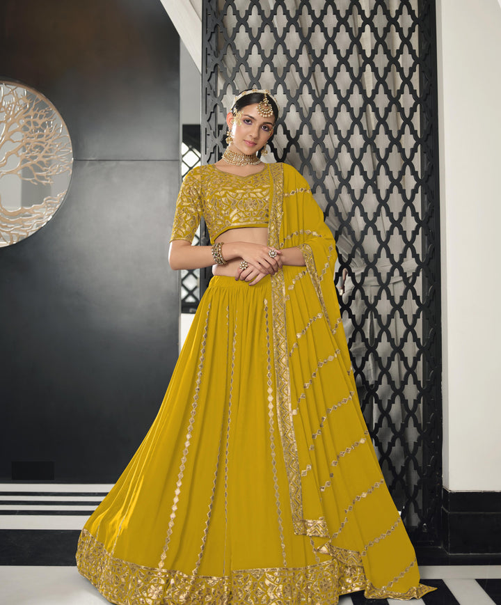 Art-Silk Printed Lehenga with Designer Embroidery | Wedding & Party Wear