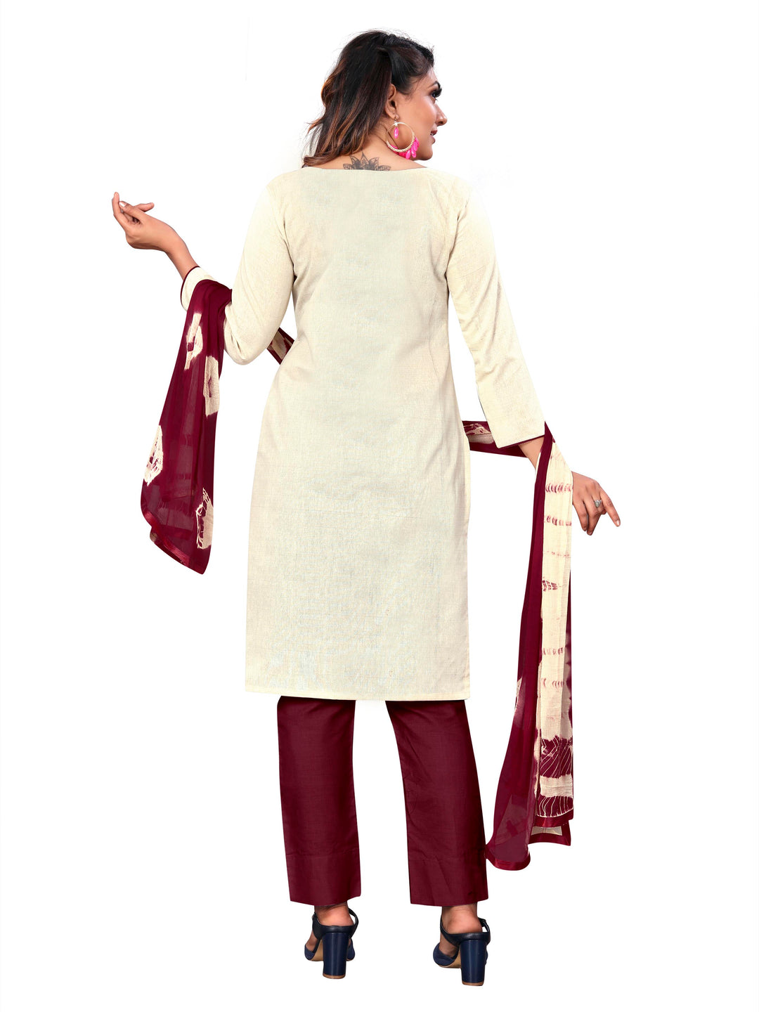 Casual Wear Khadi Cotton Suit | Printed Kameez with Nazmin Dupatta