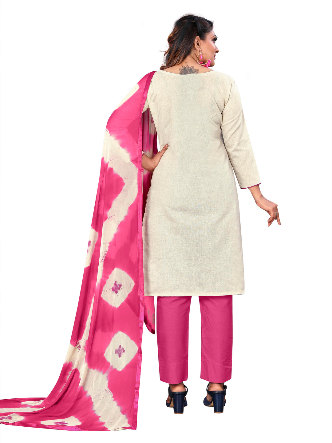 Casual Wear Khadi Cotton Suit | Printed Kameez with Nazmin Dupatta