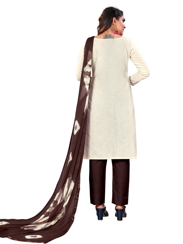 Casual Wear Khadi Cotton Suit | Printed Kameez with Nazmin Dupatta