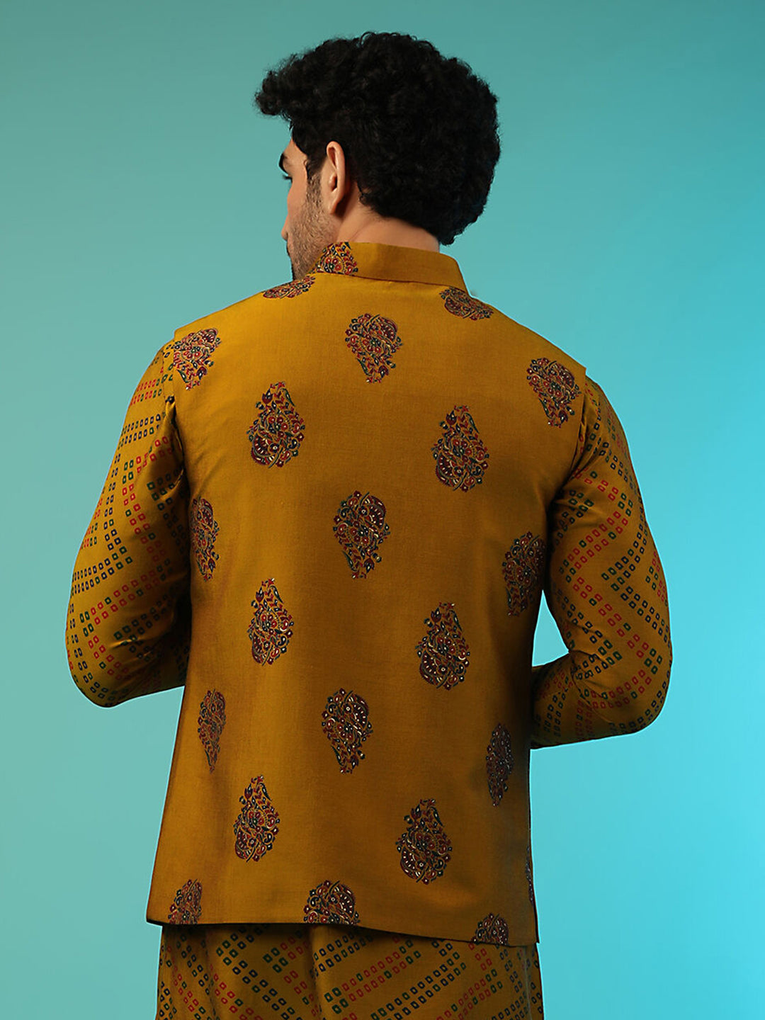 Designer Satin Jacket | Elegant Printed Men’s Wear for Traditional Events