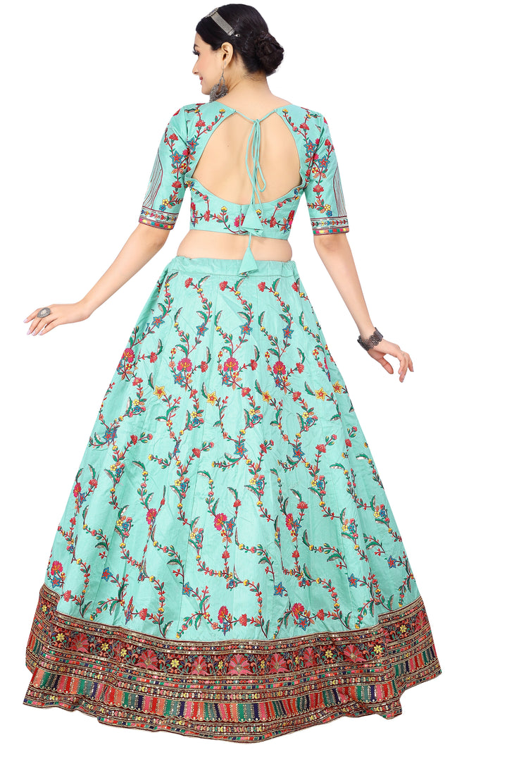 Designer Silk Lehenga with Sequins & Embroidery | Perfect for Weddings & Events