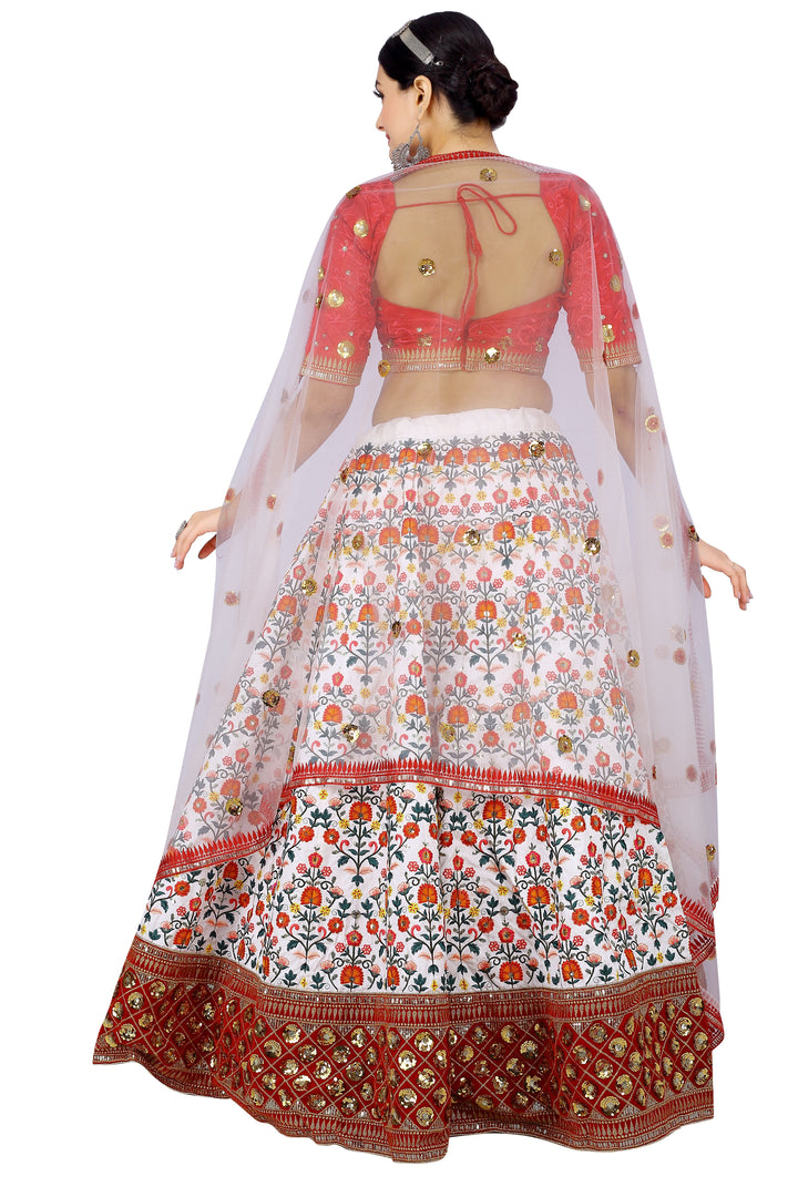 Designer Art-Silk Lehenga | Thread & Sequence Embroidery for Weddings