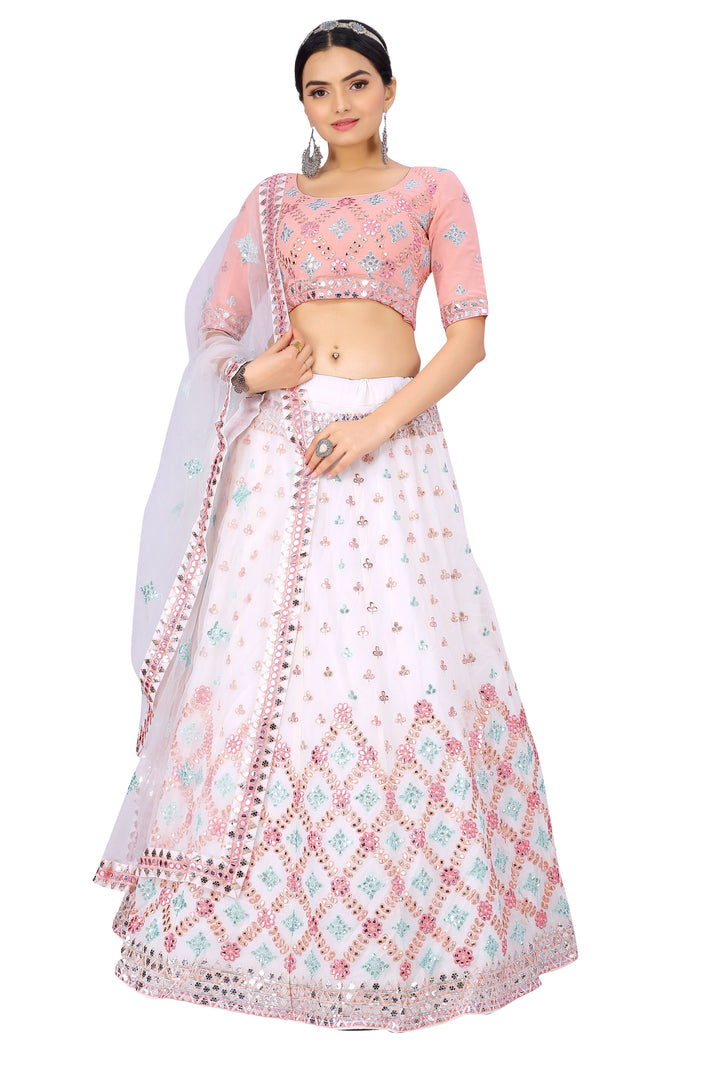 Georgette Lehenga with Gota-Patti & Sequins | Perfect for Weddings & Parties