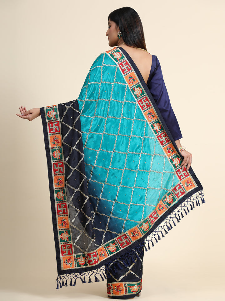 Stunning Chinon Silk Saree with | Unmatched Beauty for Grand Occasions