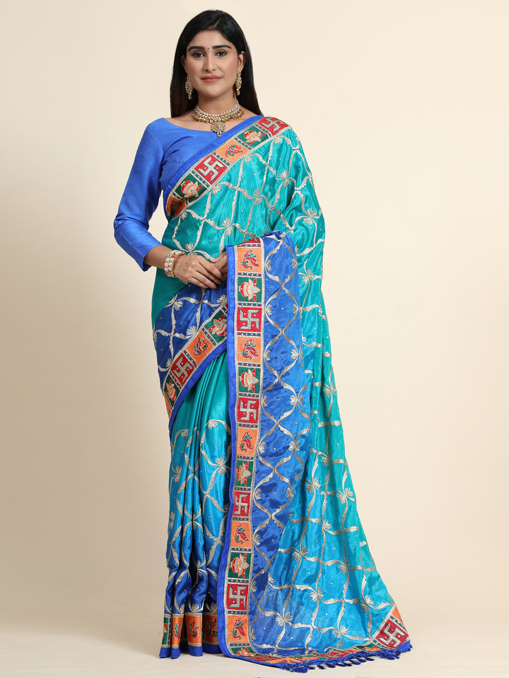 Stunning Chinon Silk Saree with | Unmatched Beauty for Grand Occasions