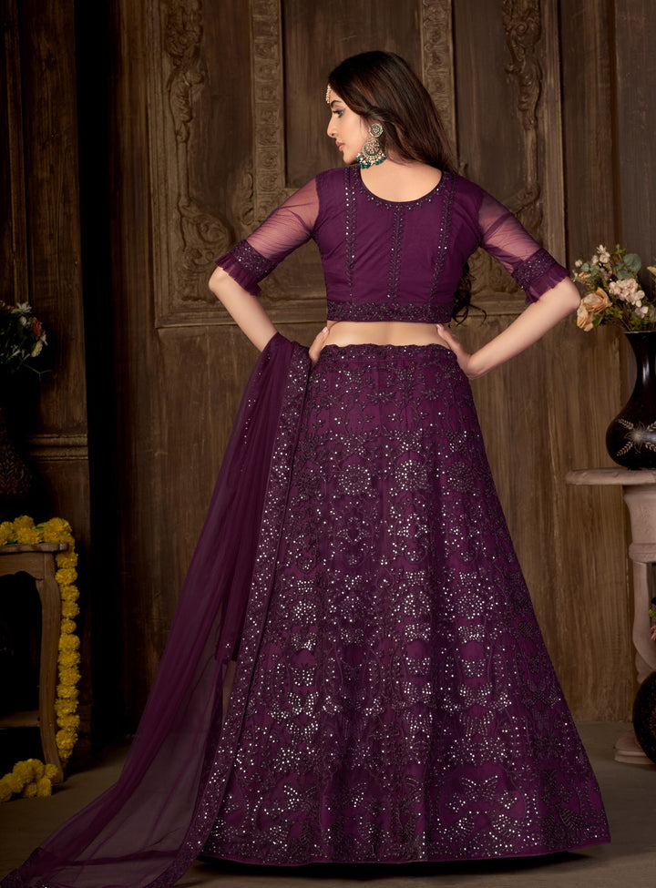 Multy-Designer Sequined Net Lehenga | Perfect for Weddings & Special Events