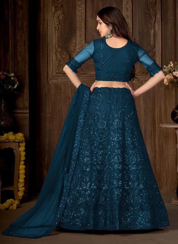 Multy-Designer Sequined Net Lehenga | Perfect for Weddings & Special Events