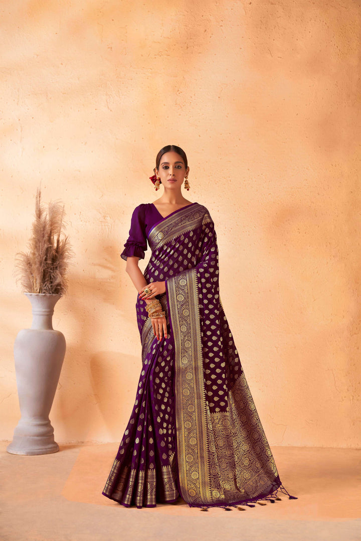 Breathtaking Georgette Saree with | A Captivating Traditional Ensemble