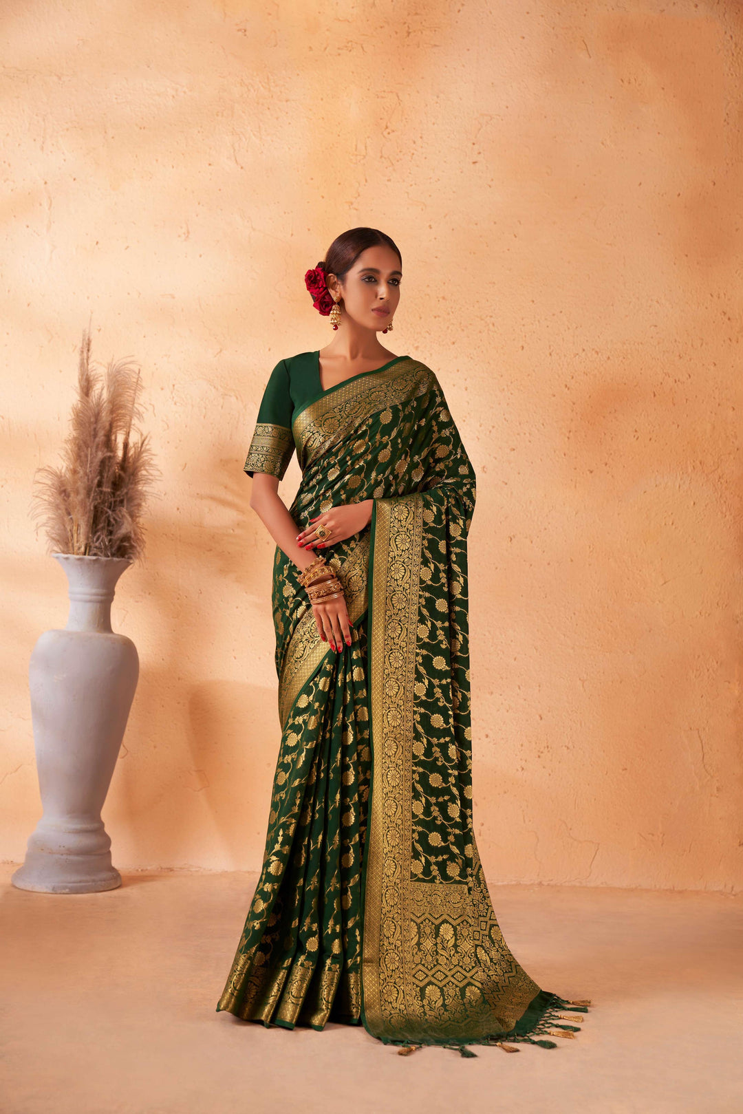 Breathtaking Georgette Saree with | A Captivating Traditional Ensemble