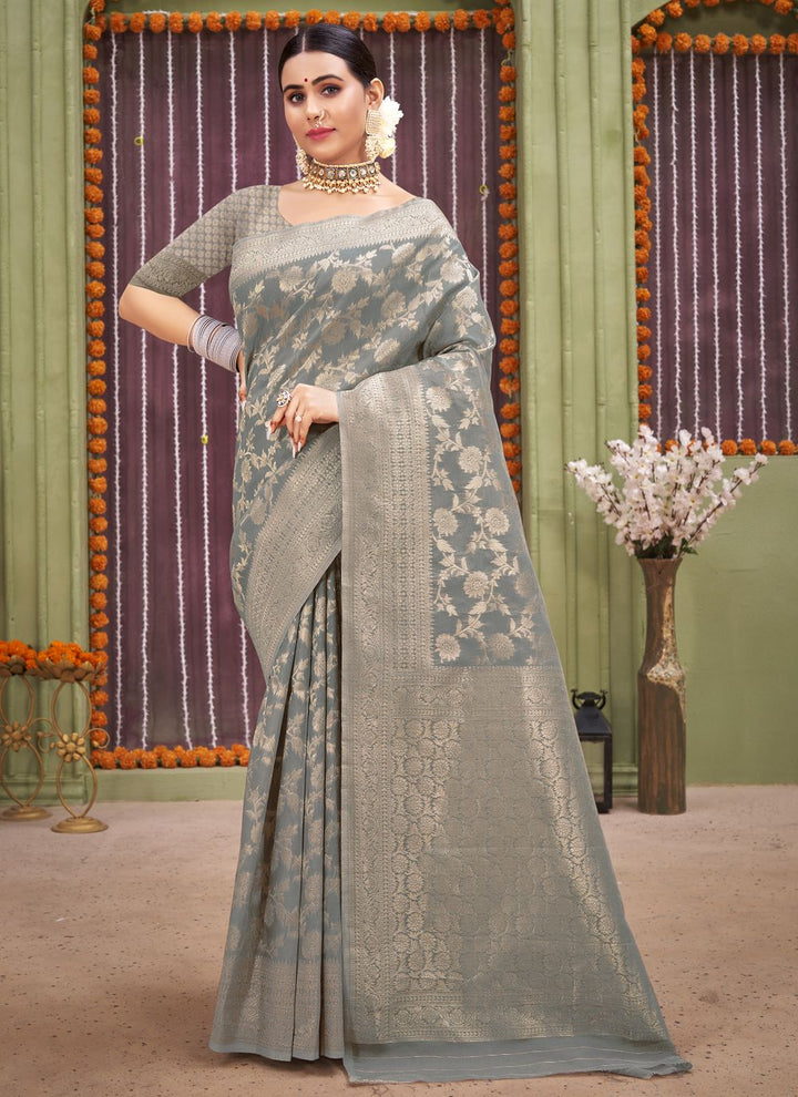 Sophisticated Linen Saree with | Crafted for Timeless Elegance