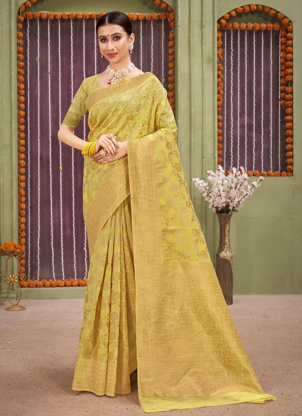 Sophisticated Linen Saree with | Crafted for Timeless Elegance