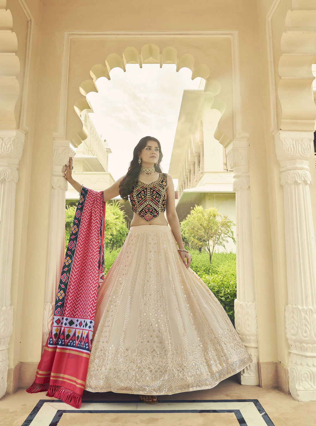 Georgette Lehengas | Thread and Sequins Embroidery for Weddings & Events