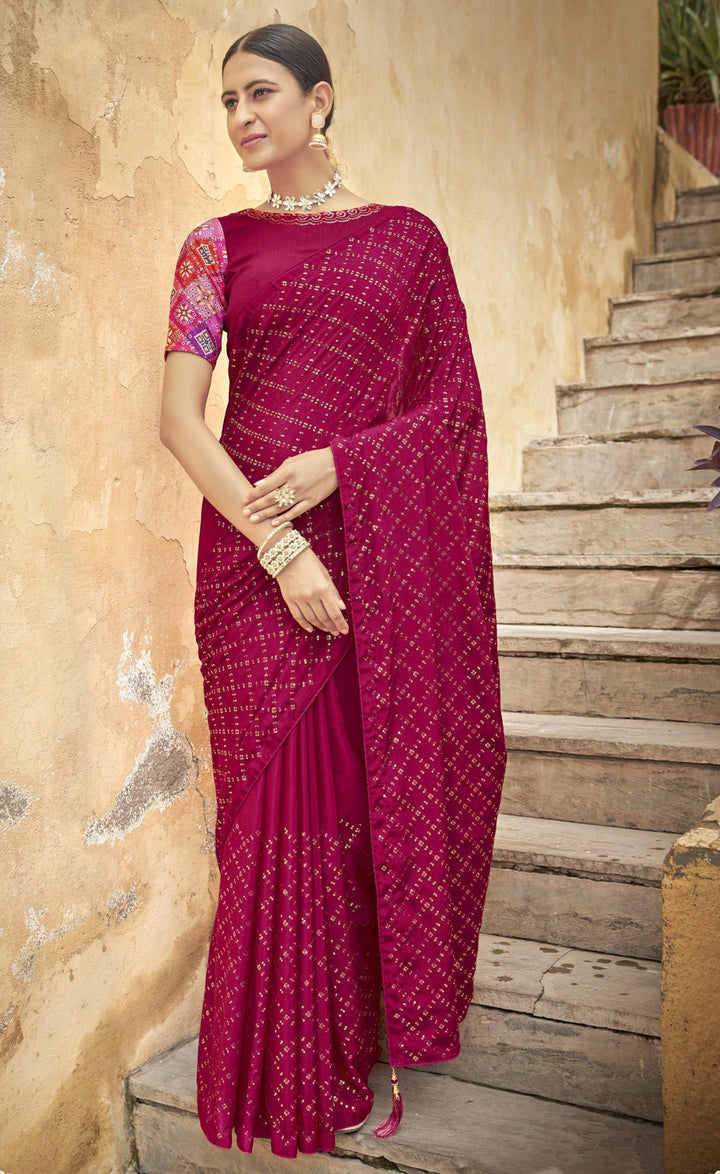 Charming Chinon Saree with | A Graceful Addition to Your Wardrobe