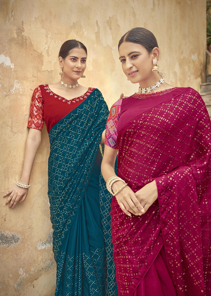 Charming Chinon Saree with | A Graceful Addition to Your Wardrobe