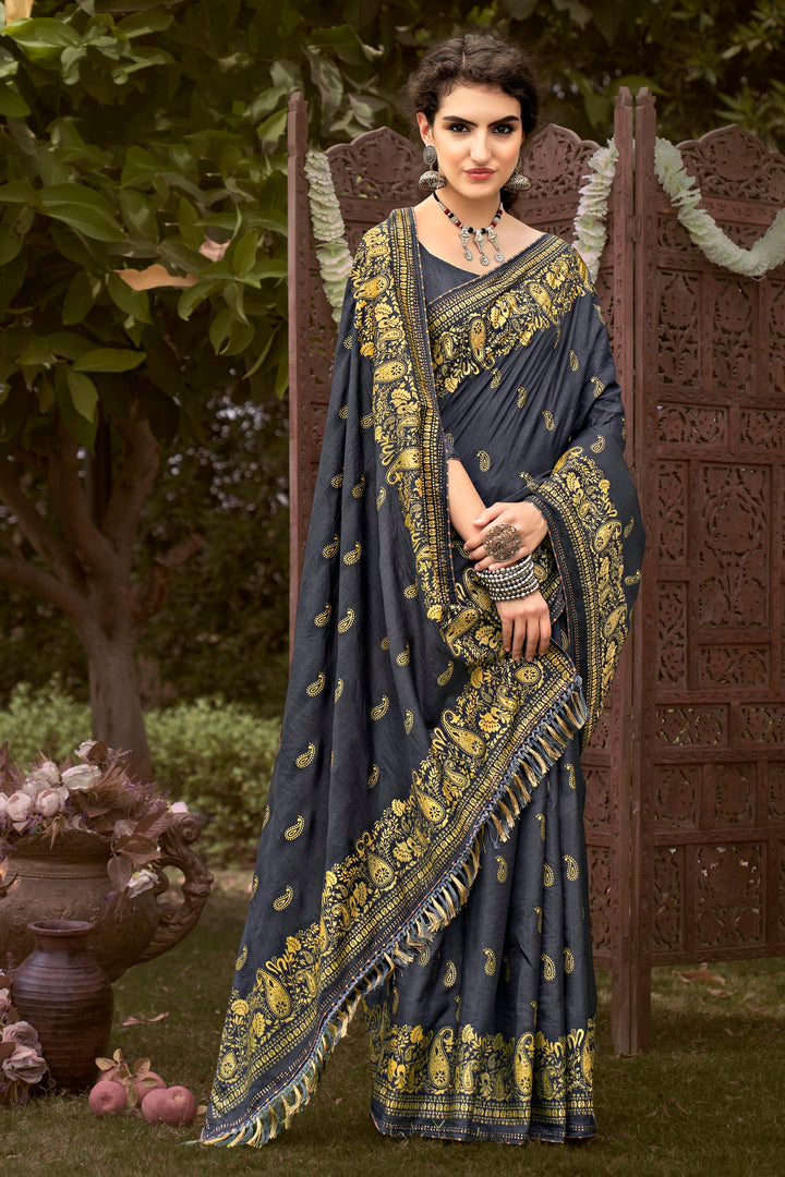 Radiant Vichitra Silk Saree with | A Captivating Traditional Ensemble