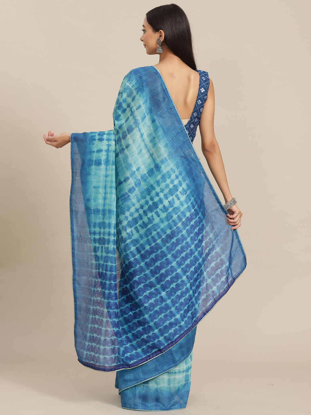 Designer Printed Art-Silk Saree | Sequined Embroidery | Wedding Festive Wear