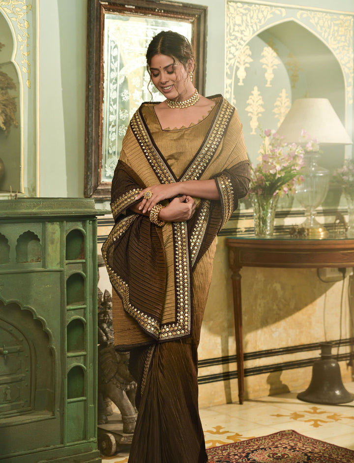 Elegant Chinon Saree with | A Stylish and Sophisticated Choice