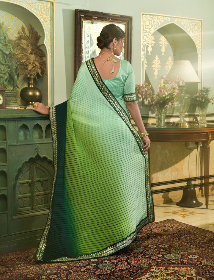 Elegant Chinon Saree with | A Stylish and Sophisticated Choice