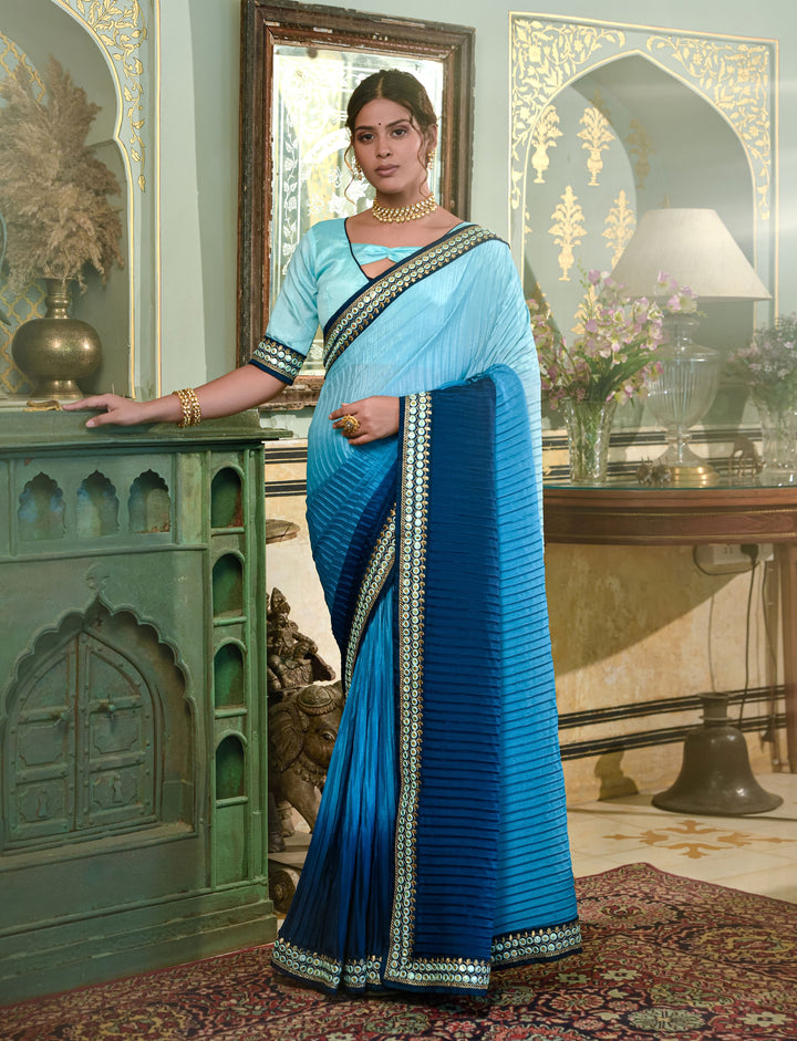 Elegant Chinon Saree with | A Stylish and Sophisticated Choice