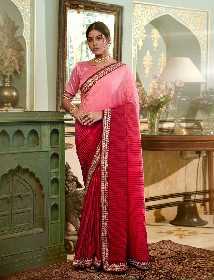 Elegant Chinon Saree with | A Stylish and Sophisticated Choice