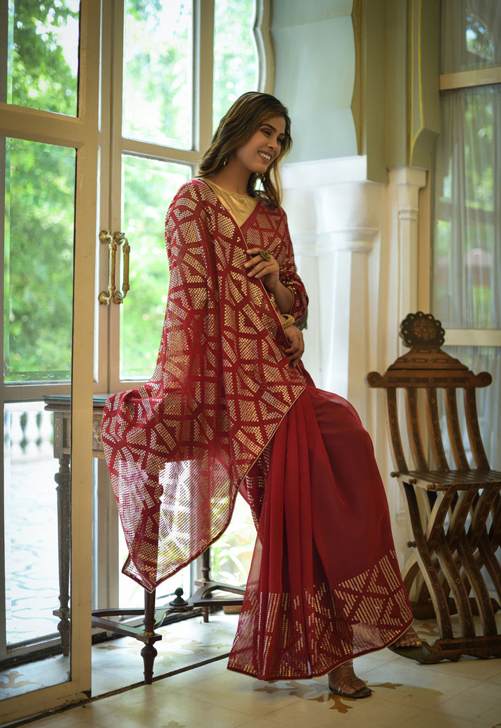 Gorgeous Georgette Saree with | An Exclusive Designer Masterpiece