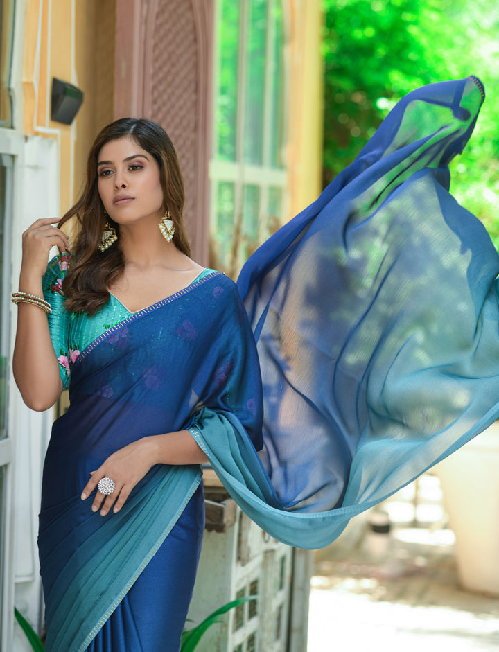 Beautiful Chiffon Saree with | An Exclusive Designer Masterpiece