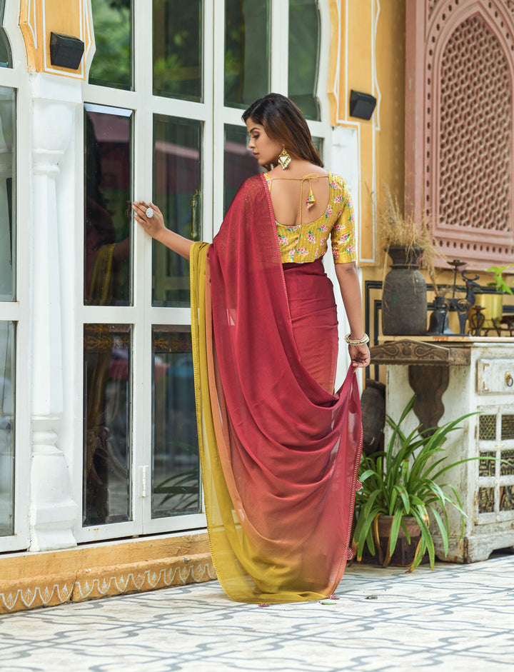 Beautiful Chiffon Saree with | An Exclusive Designer Masterpiece