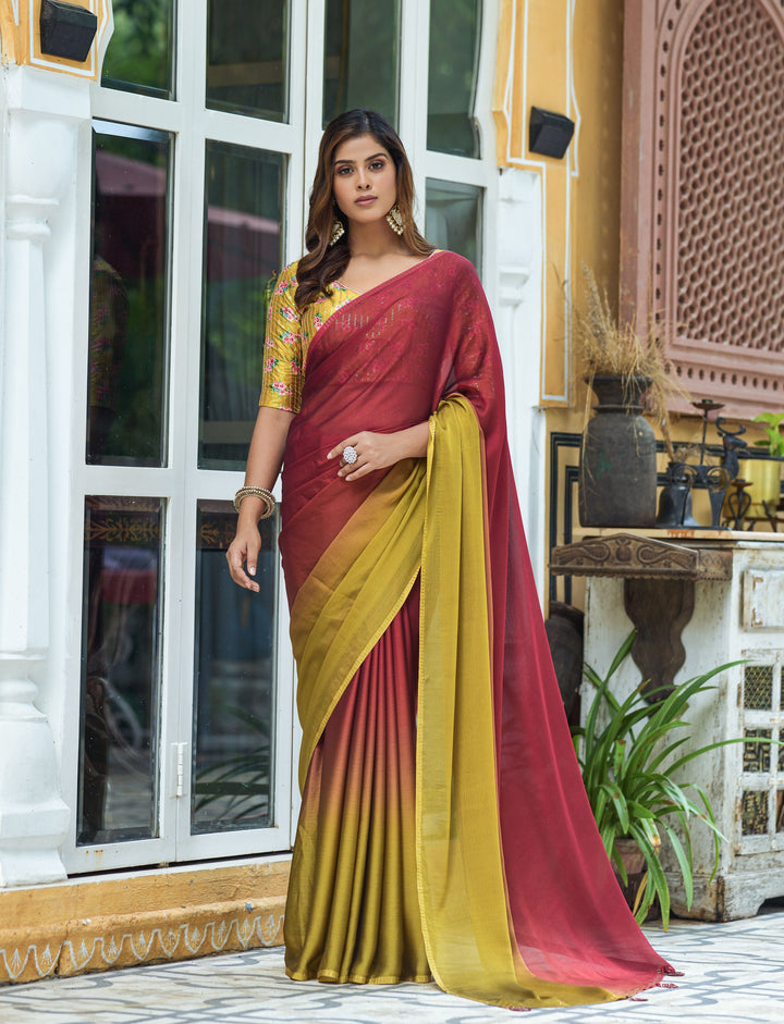 Beautiful Chiffon Saree with | An Exclusive Designer Masterpiece