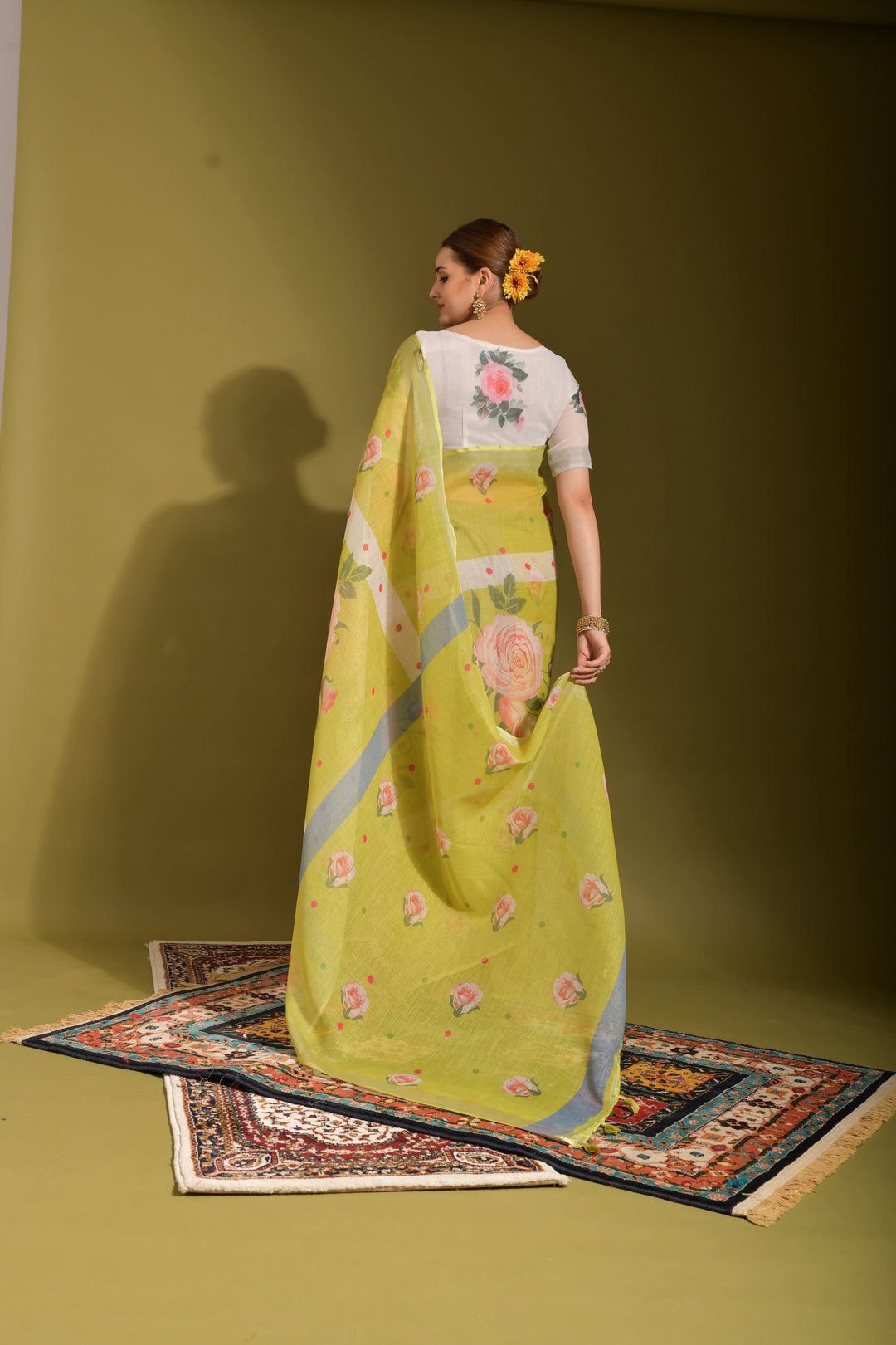 Linen Digital-Printed Saree | Wedding & Festive Wear | Traditional Elegance