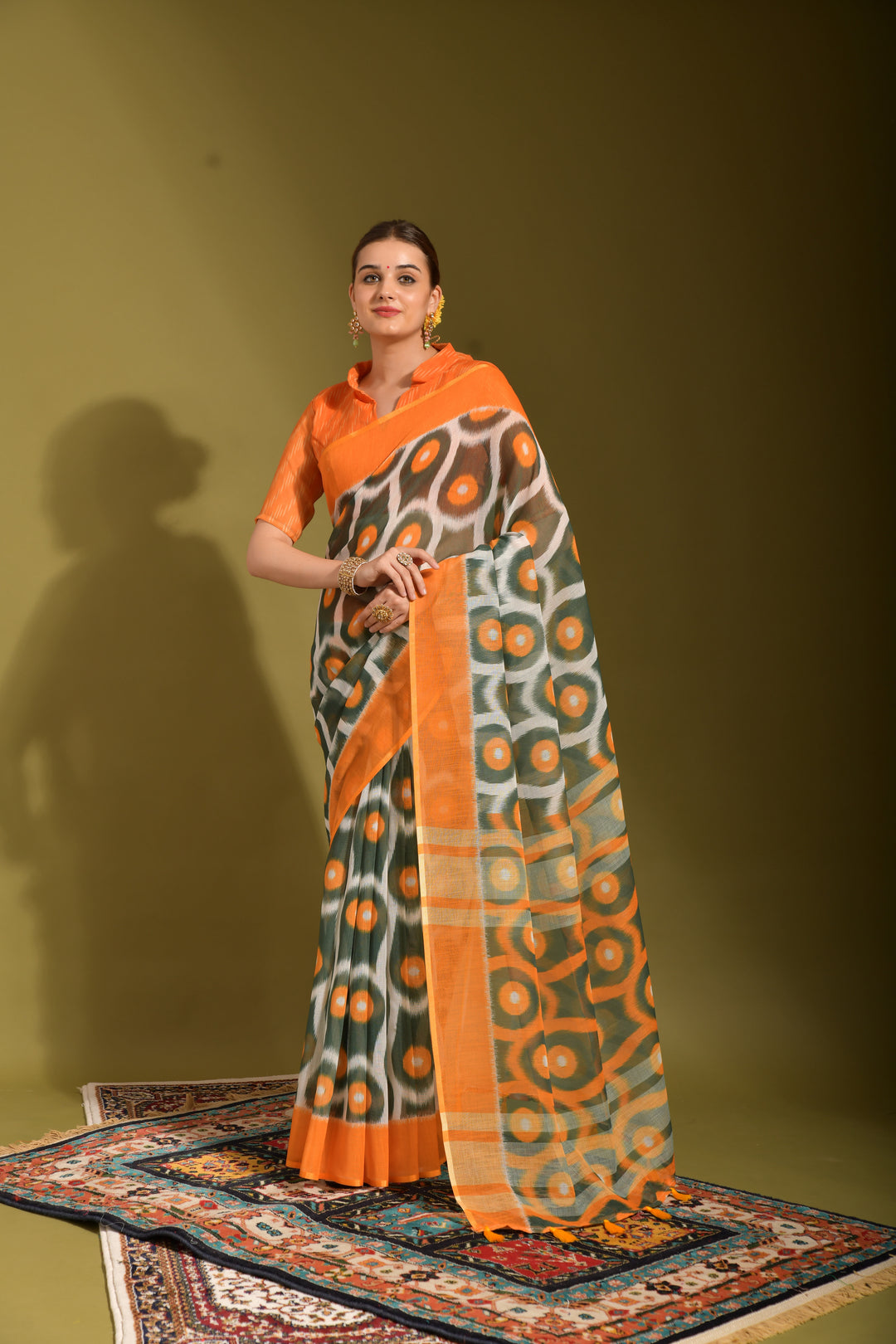 Linen Digital Printed Saree | Wedding & Festive Wear | Traditional Elegance