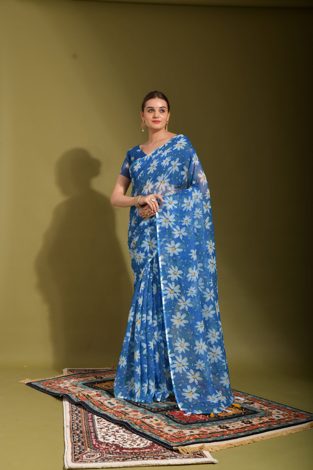 Linen Digital Printed Saree | Wedding & Festive Wear | Traditional Elegance