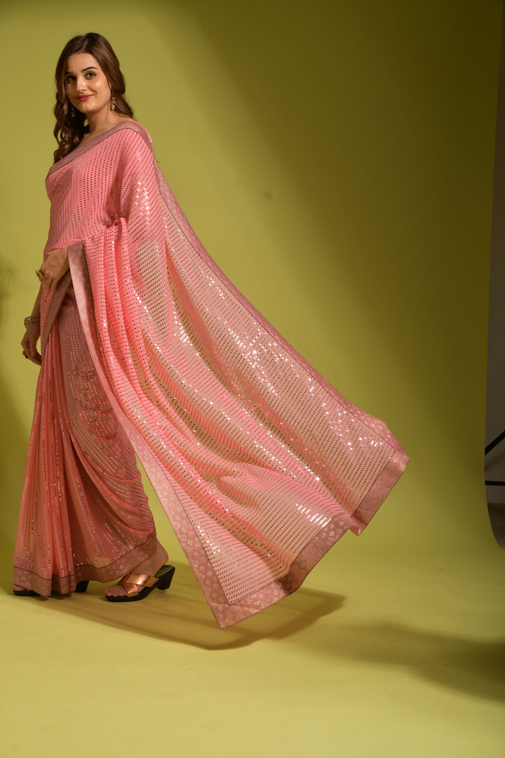 Charming Georgette Saree with | Elegance Redefined for Weddings