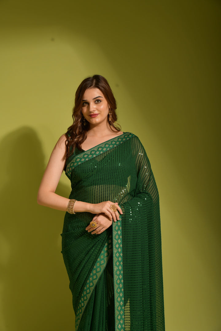 Charming Georgette Saree with | Elegance Redefined for Weddings