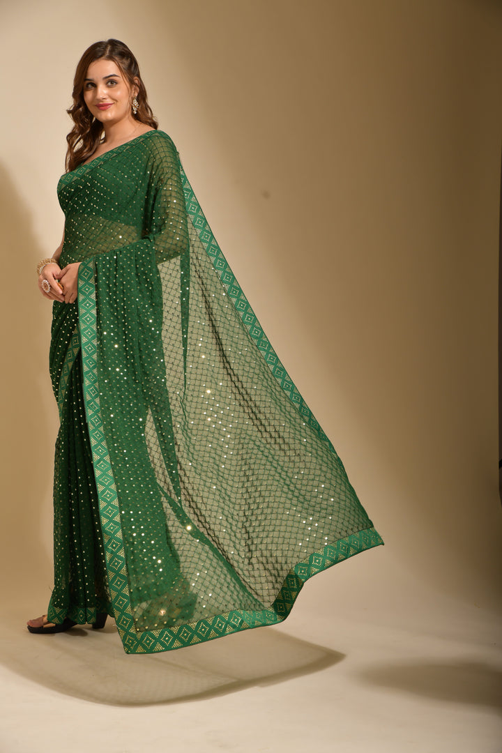 Radiant Georgette Saree with | A Graceful Addition to Your Wardrobe