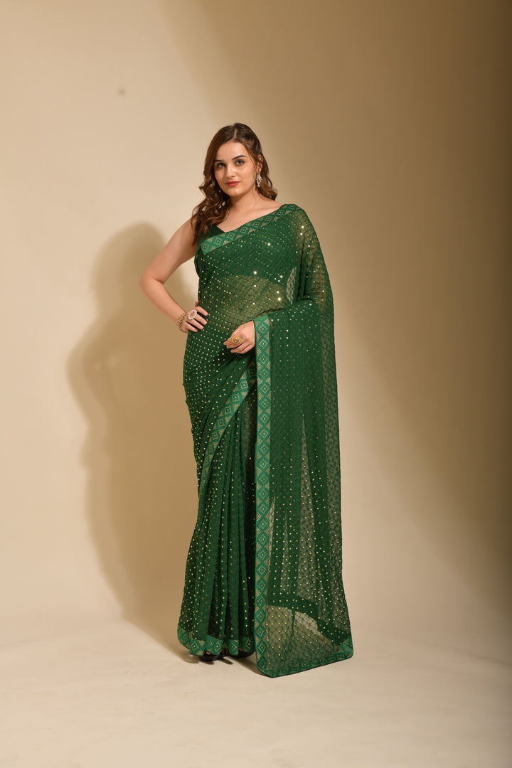 Radiant Georgette Saree with | A Graceful Addition to Your Wardrobe