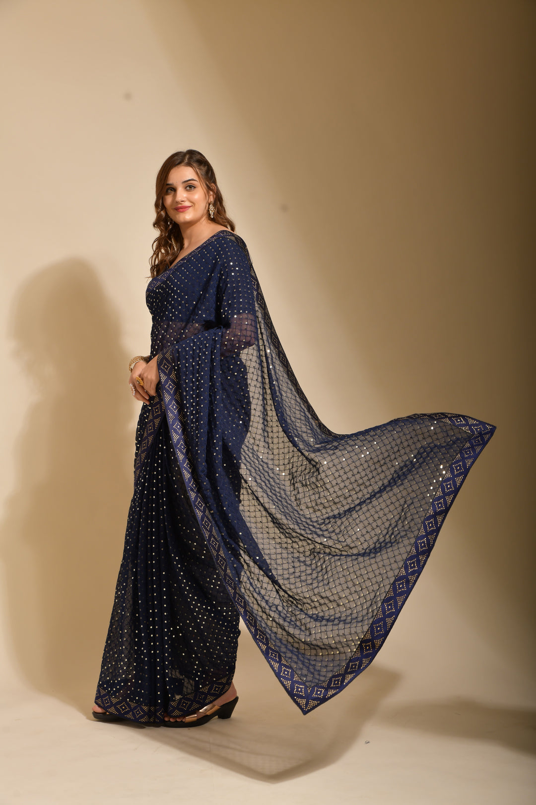 Radiant Georgette Saree with | A Graceful Addition to Your Wardrobe