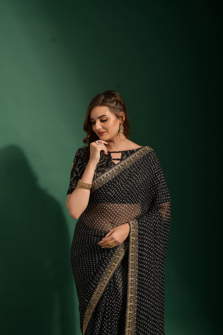 Breathtaking Chiffon Saree with | An Exclusive Designer Masterpiece