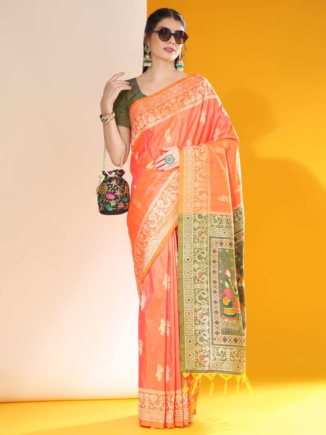 Sophisticated Raw Silk Saree with | Unmatched Beauty for Grand Occasions