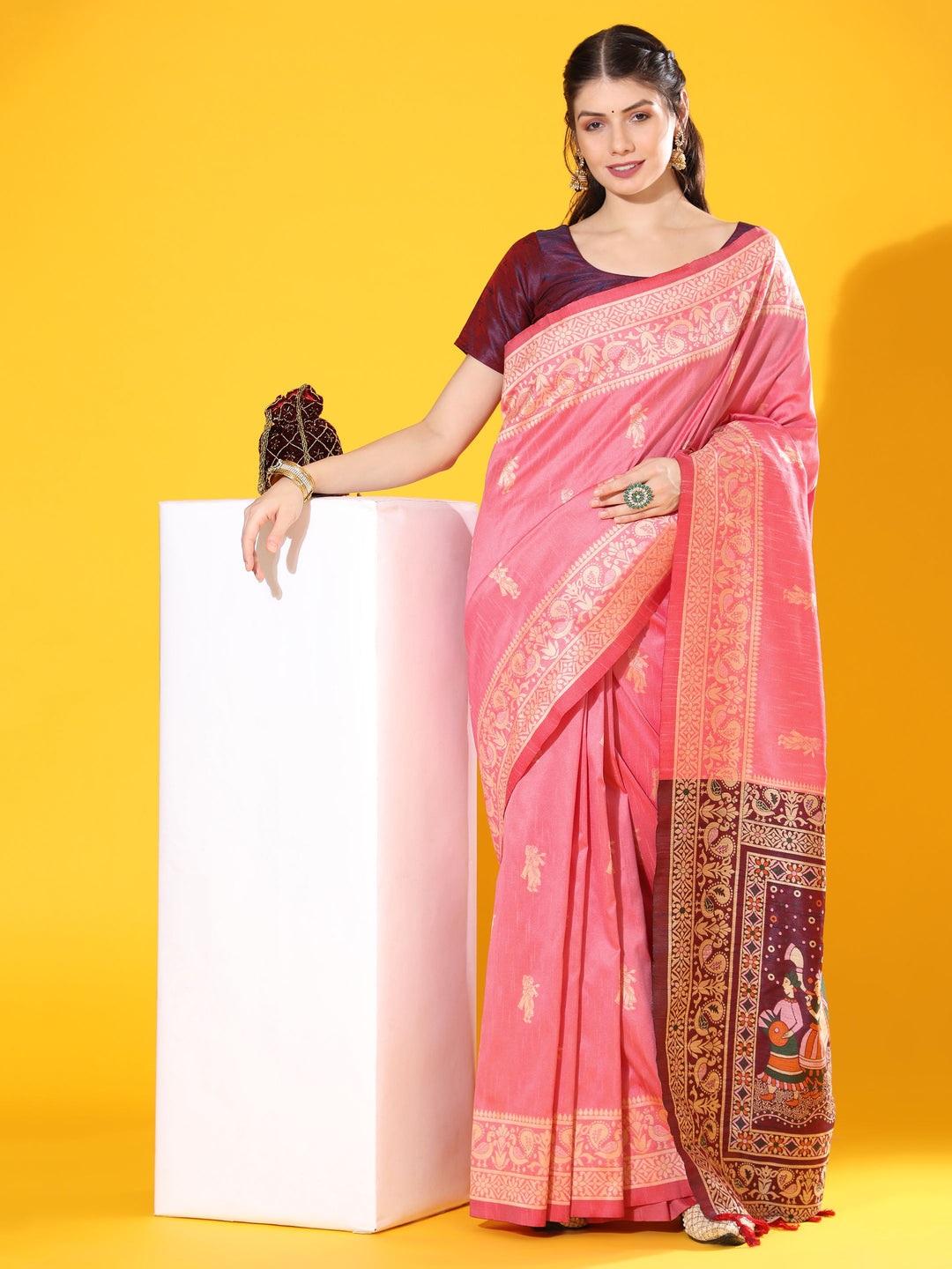 Sophisticated Raw Silk Saree with | Unmatched Beauty for Grand Occasions