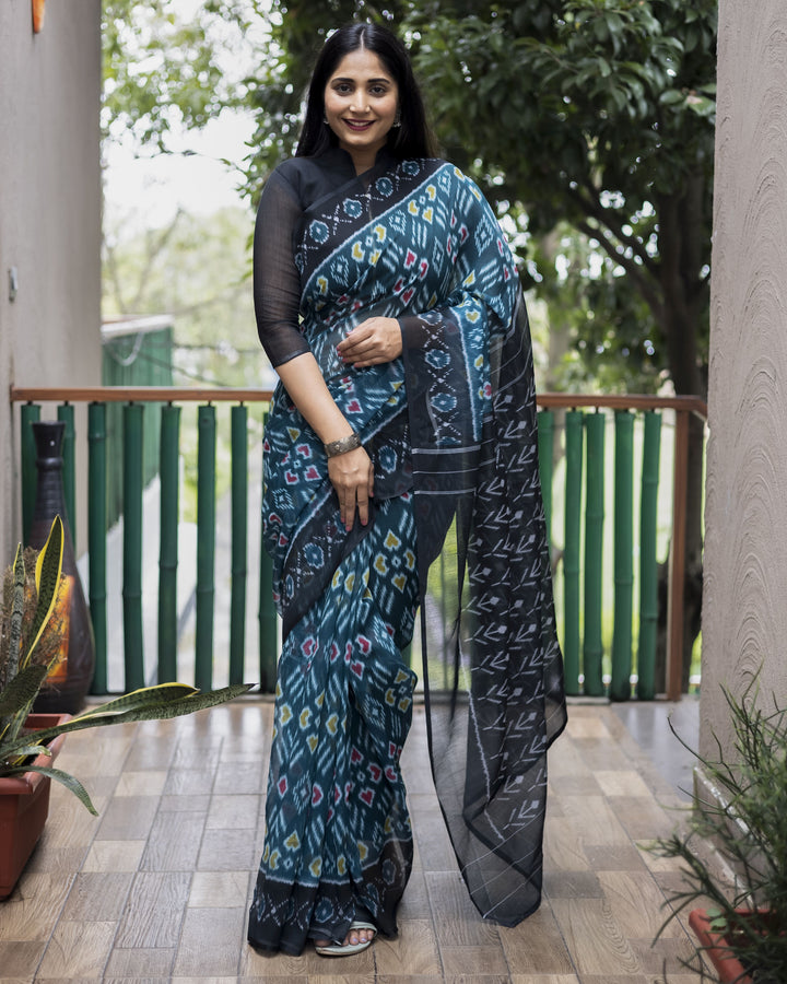 Designer Digital Printed Cotton Saree for Weddings | Traditional Festive Attire