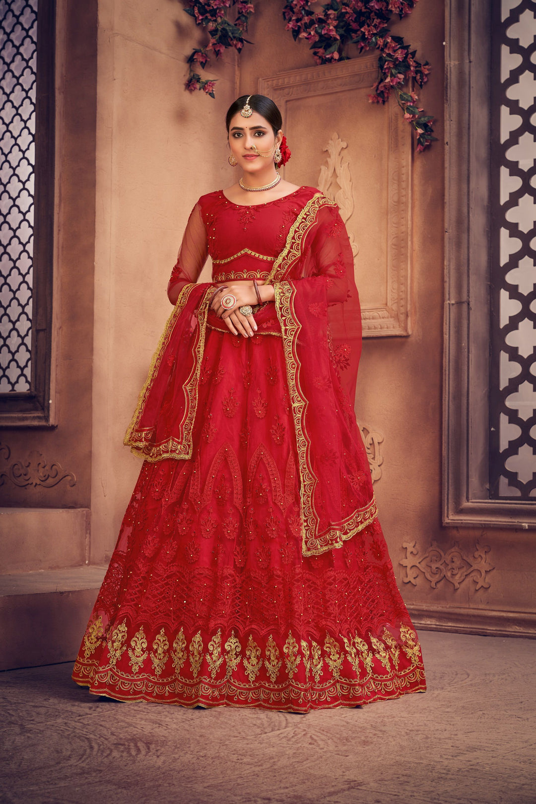 Designer Embroidered Net Lehenga | Perfect for Weddings & Special Events