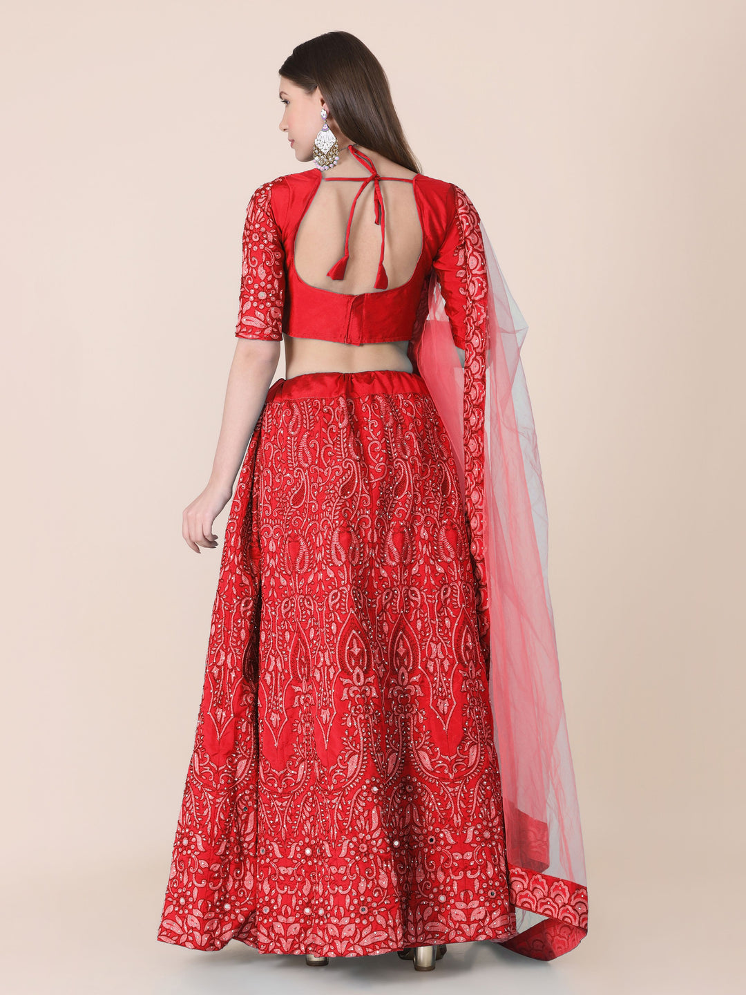 Designer Embroidered Tafetta Silk Lehenga | Wedding & Party Wear