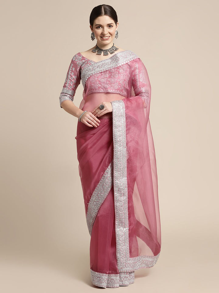 Exquisite Organza Saree with | Crafted for Timeless Elegance