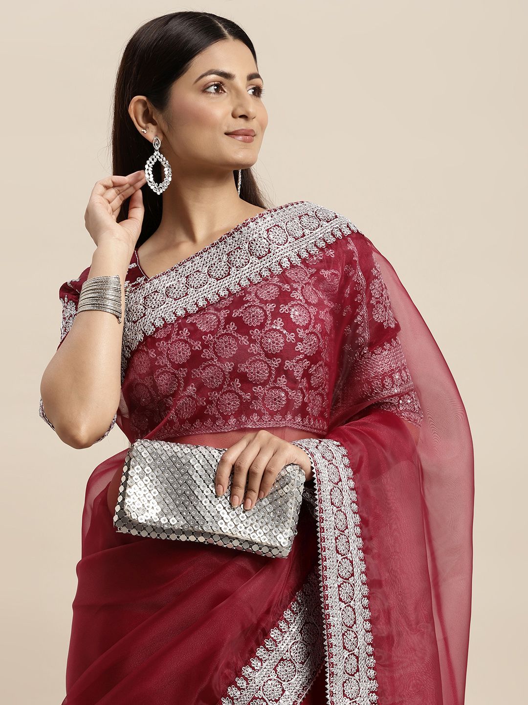 Exquisite Organza Saree with | Crafted for Timeless Elegance