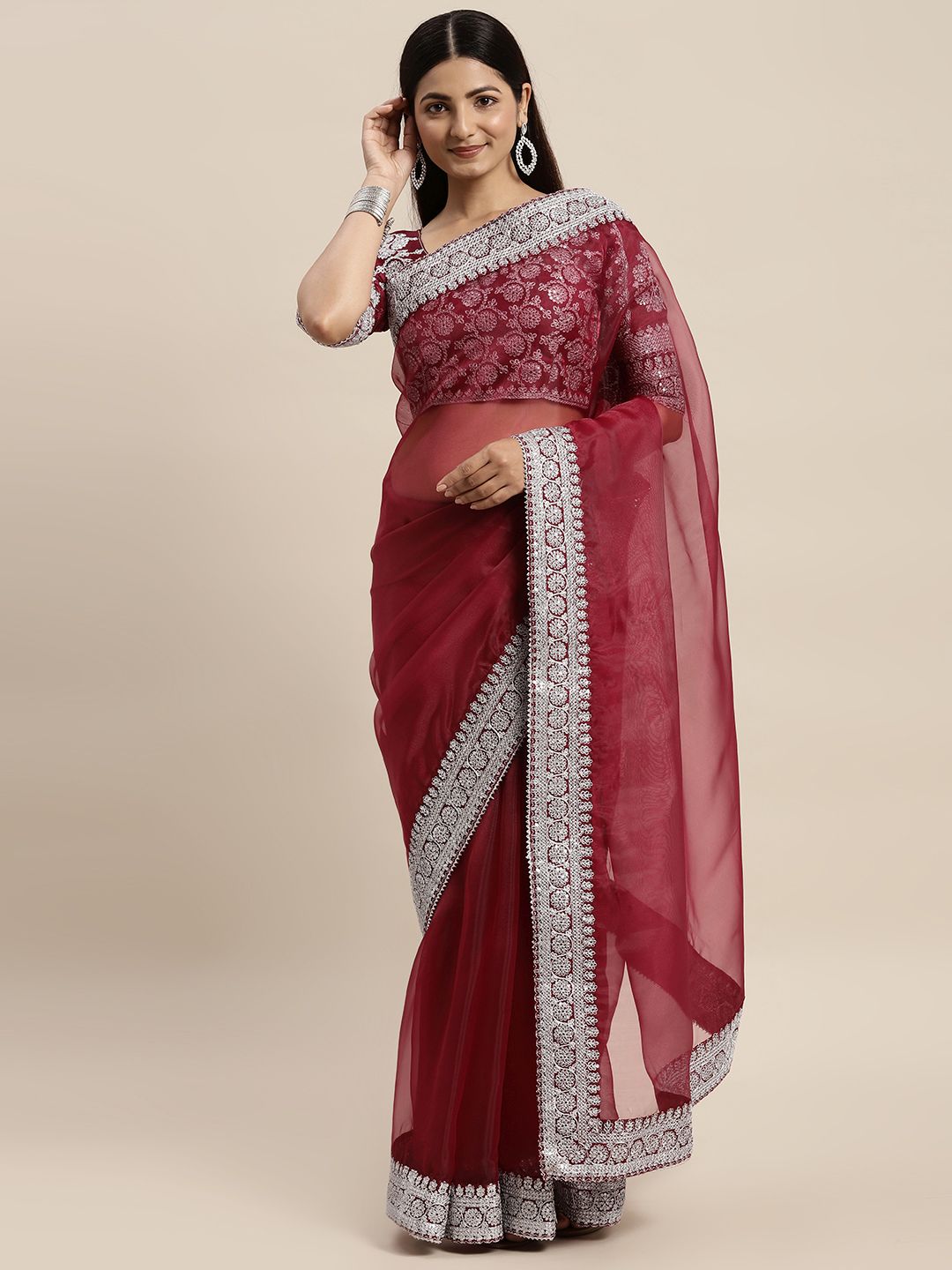 Exquisite Organza Saree with | Crafted for Timeless Elegance