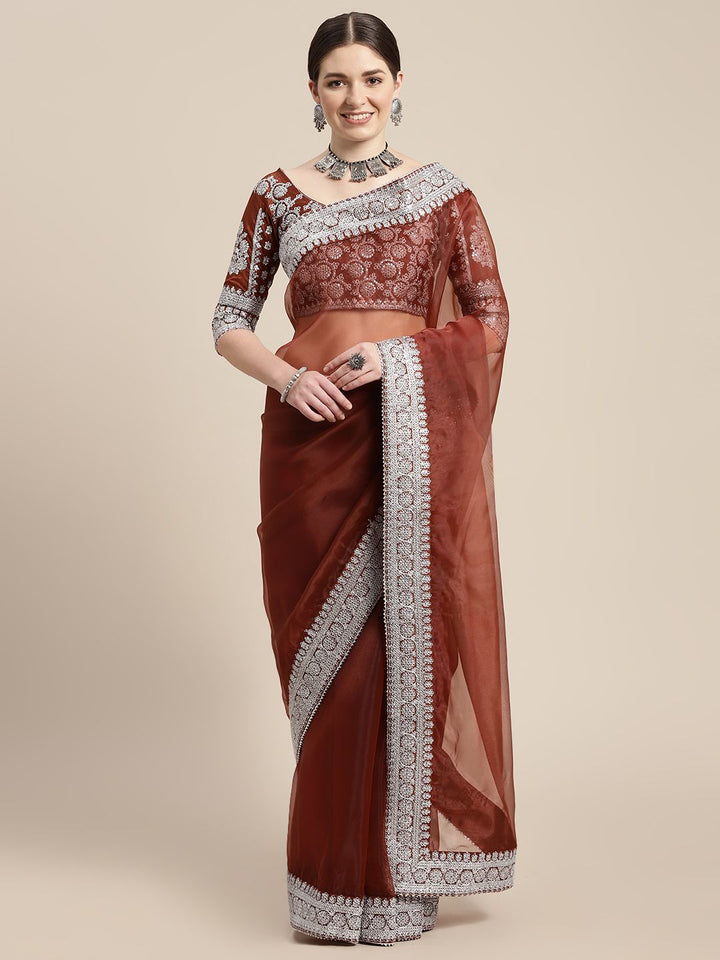 Exquisite Organza Saree with | Crafted for Timeless Elegance