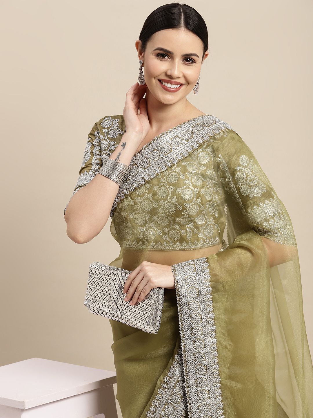 Exquisite Organza Saree with | Crafted for Timeless Elegance