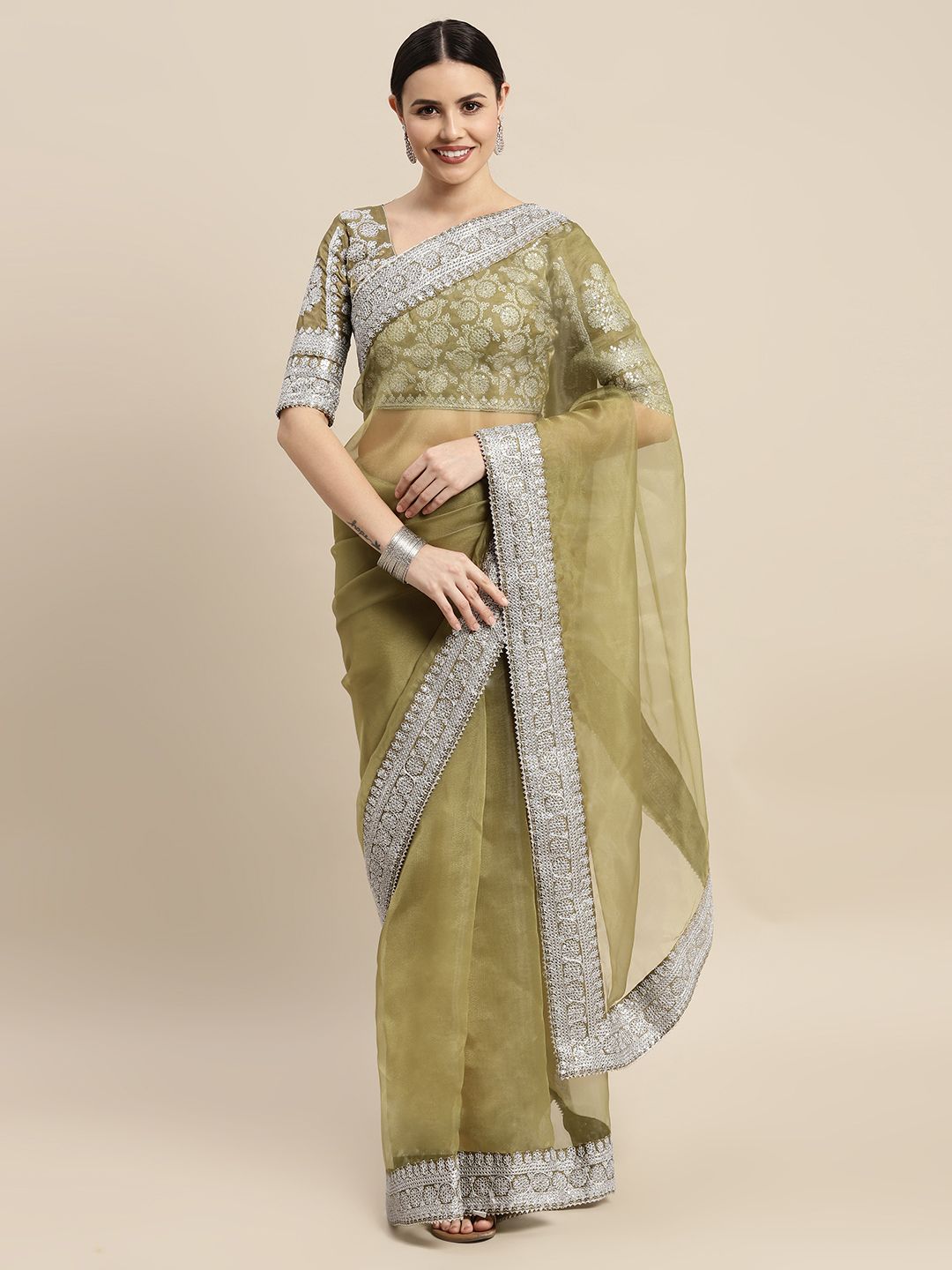 Exquisite Organza Saree with | Crafted for Timeless Elegance